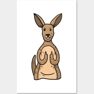 Grumpy Kangaroo Holding Middle finger funny gift Posters and Art